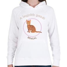 PRINTFASHION A legjobb gazdi - Bengal - Női kapucnis pulóver - Fehér
