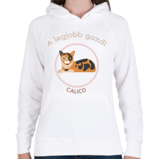 PRINTFASHION A legjobb gazdi - Calico - Női kapucnis pulóver - Fehér női pulóver, kardigán