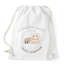 PRINTFASHION A legjobb gazdi - Exotic shorthair - Sportzsák, Tornazsák - Fehér tornazsák