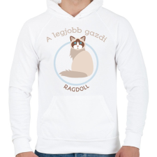 PRINTFASHION A legjobb gazdi - Ragdoll - Férfi kapucnis pulóver - Fehér női pulóver, kardigán