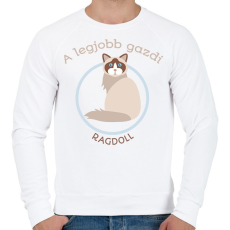 PRINTFASHION A legjobb gazdi - Ragdoll - Férfi pulóver - Fehér