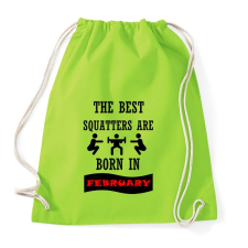 PRINTFASHION A legjobb guggolók februárban születnek - Sportzsák, Tornazsák - Limezöld tornazsák