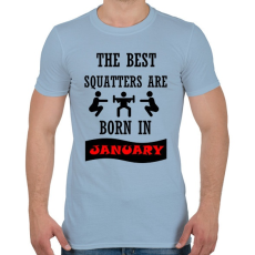 PRINTFASHION A legjobb guggolók januárban születnek - Férfi póló - Világoskék