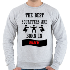 PRINTFASHION A legjobb guggolók májusban születnek - Férfi pulóver - Sport szürke férfi pulóver, kardigán