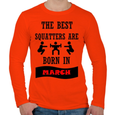 PRINTFASHION A legjobb guggolók márciusban születnek - Férfi hosszú ujjú póló - Narancs