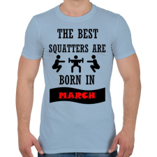 PRINTFASHION A legjobb guggolók márciusban születnek - Férfi póló - Világoskék férfi póló