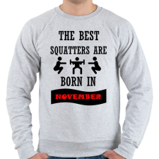 PRINTFASHION A legjobb guggolók novemberben születnek - Férfi pulóver - Sport szürke férfi pulóver, kardigán