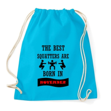 PRINTFASHION A legjobb guggolók novemberben születnek - Sportzsák, Tornazsák - Surf blue tornazsák