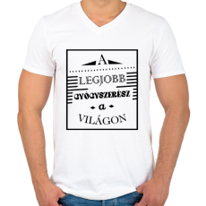 PRINTFASHION A legjobb gyógyszerész - Férfi V-nyakú póló - Fehér