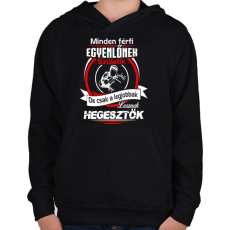 PRINTFASHION A legjobb hegesztők - Gyerek kapucnis pulóver - Fekete