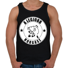 PRINTFASHION A legjobb horgász  - Férfi atléta - Fekete atléta, trikó