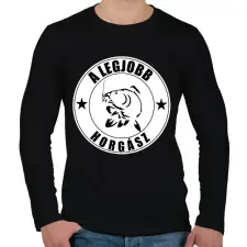PRINTFASHION A legjobb horgász  - Férfi hosszú ujjú póló - Fekete férfi póló
