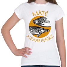 PRINTFASHION A legjobb horgász - névvel - Női póló - Fehér női póló