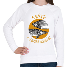 PRINTFASHION A legjobb horgász - névvel - Női pulóver - Fehér