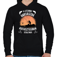PRINTFASHION a legjobb horgászok - Férfi kapucnis pulóver - Fekete férfi pulóver, kardigán