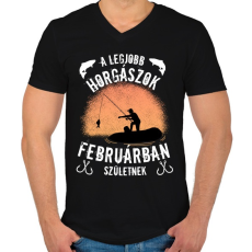 PRINTFASHION a legjobb horgászok - Férfi V-nyakú póló - Fekete