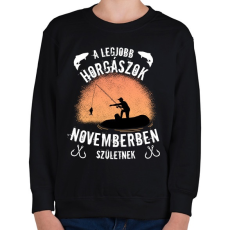 PRINTFASHION a legjobb horgászok - Gyerek pulóver - Fekete