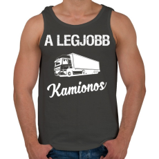 PRINTFASHION A legjobb kamionos - Férfi atléta - Sötétszürke