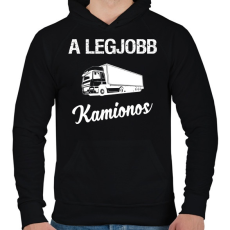 PRINTFASHION A legjobb kamionos - Férfi kapucnis pulóver - Fekete