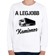 PRINTFASHION A legjobb kamionos - Gyerek pulóver - Fehér