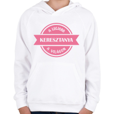 PRINTFASHION A legjobb keresztanya a világon - Gyerek kapucnis pulóver - Fehér