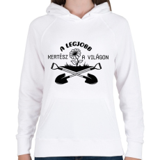 PRINTFASHION A legjobb kertész a világon - Női kapucnis pulóver - Fehér