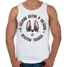 PRINTFASHION A legjobb kutya a világon - Boston terrier - Férfi atléta - Fehér atléta, trikó