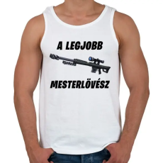 PRINTFASHION A legjobb mesterlövész - Fortnite (Fekete) - Férfi atléta - Fehér