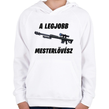 PRINTFASHION A legjobb mesterlövész - Fortnite (Fekete) - Gyerek kapucnis pulóver - Fehér gyerek pulóver, kardigán