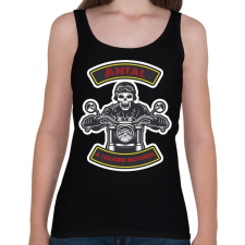 PRINTFASHION A legjobb motoros - Névvel - Női atléta - Fekete női trikó