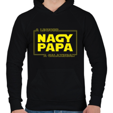 PRINTFASHION A legjobb nagypapa a galaxisban - Férfi kapucnis pulóver - Fekete