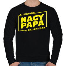 PRINTFASHION A legjobb nagypapa a galaxisban - Férfi pulóver - Fekete férfi pulóver, kardigán