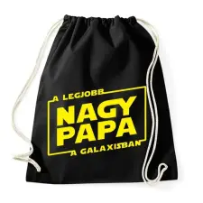 PRINTFASHION A legjobb nagypapa a galaxisban - Sportzsák, Tornazsák - Fekete tornazsák