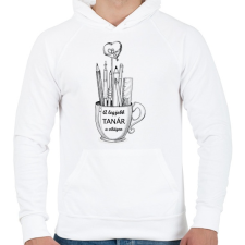 PRINTFASHION A legjobb tanár a világon - Bögrés - Férfi kapucnis pulóver - Fehér női pulóver, kardigán