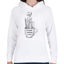 PRINTFASHION A legjobb tanár a világon - Bögrés - Női kapucnis pulóver - Fehér női pulóver, kardigán