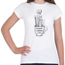 PRINTFASHION A legjobb tanár a világon - Bögrés - Női póló - Fehér női póló