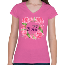 PRINTFASHION A legjobb testvér - Női V-nyakú póló - Rózsaszín női póló