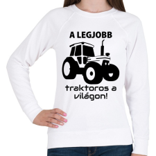 PRINTFASHION A legjobb traktoros a világon! - Női pulóver - Fehér női pulóver, kardigán