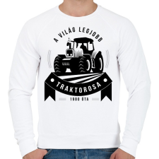 PRINTFASHION A legjobb traktoros! - Férfi pulóver - Fehér férfi pulóver, kardigán