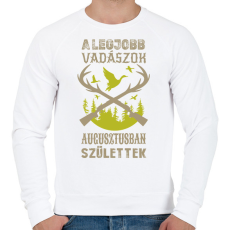 PRINTFASHION A legjobb vadászok augusztusban születtek - Férfi pulóver - Fehér