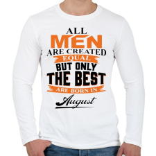 PRINTFASHION A legjobbak augusztusban születnek - Férfi hosszú ujjú póló - Fehér férfi póló