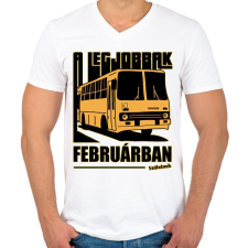PRINTFASHION A Legjobbak - Férfi V-nyakú póló - Fehér férfi póló