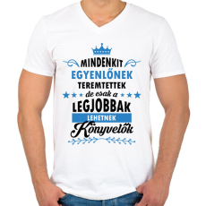 PRINTFASHION A legjobbak lehetnek könyvelők - Férfi V-nyakú póló - Fehér