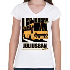 PRINTFASHION A Legjobbak - Női V-nyakú póló - Fehér női póló