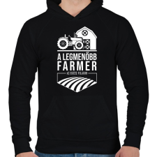 PRINTFASHION A legmenőbb farmer - Férfi kapucnis pulóver - Fekete férfi pulóver, kardigán