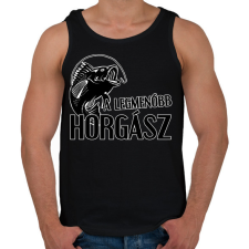 PRINTFASHION A legmenőbb horgász - Férfi atléta - Fekete atléta, trikó