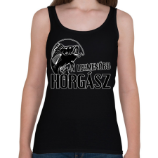 PRINTFASHION A legmenőbb horgász - Női atléta - Fekete női trikó