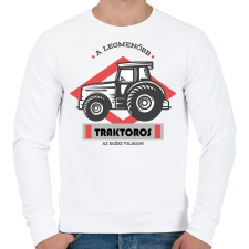 PRINTFASHION A legmenőbb traktoros - Férfi pulóver - Fehér férfi pulóver, kardigán