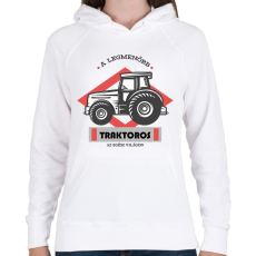 PRINTFASHION A legmenőbb traktoros - Női kapucnis pulóver - Fehér