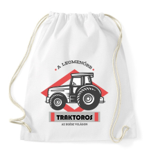 PRINTFASHION A legmenőbb traktoros - Sportzsák, Tornazsák - Fehér tornazsák